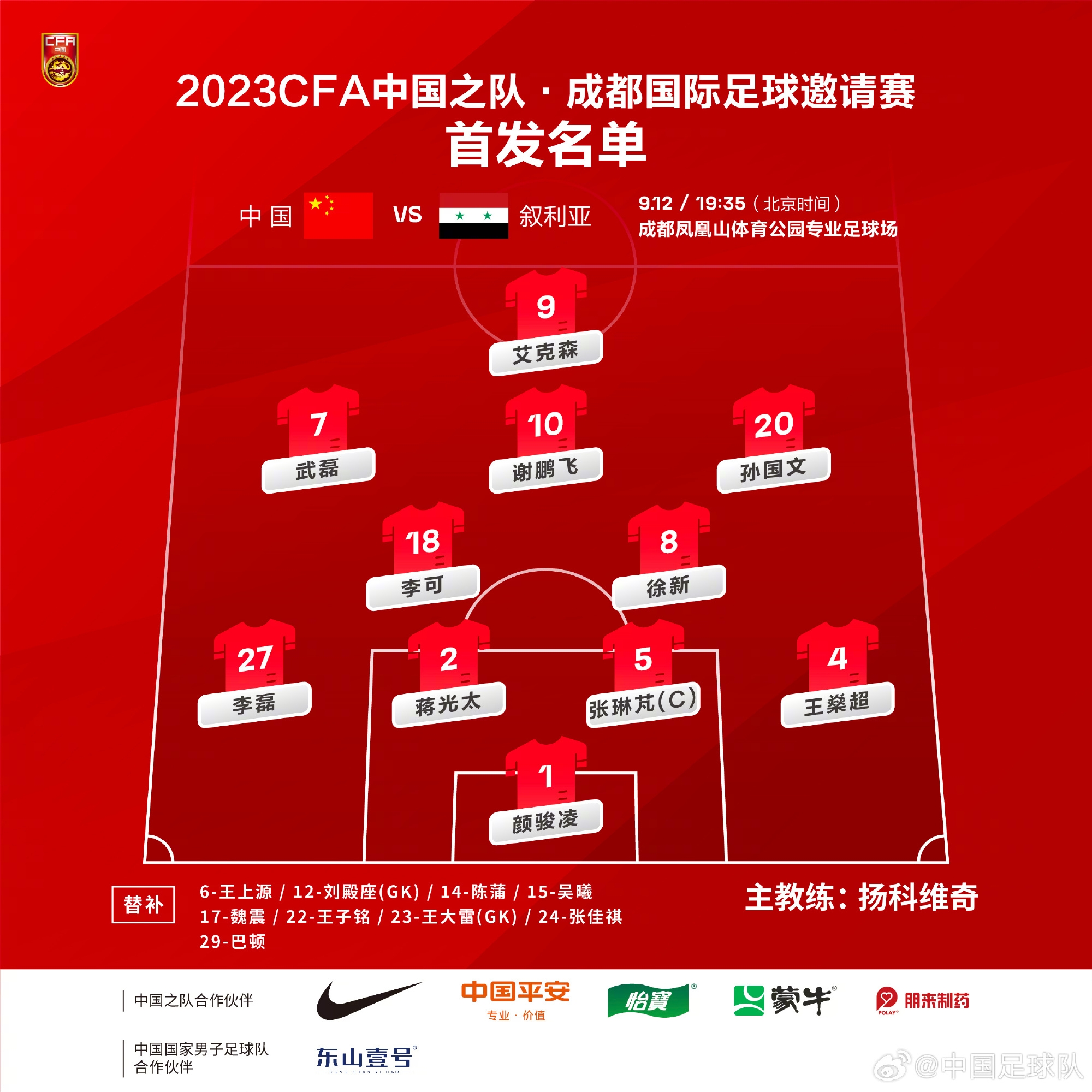 五子登科！海港六名主力入选首发