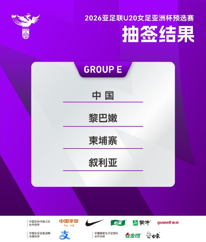黎巴嫩、柬埔寨、叙利亚与国足分在同一小组